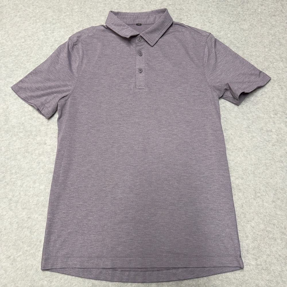 Lululemon Polo Shirt Mens L Purple Solid Lightweight Golf Performance Stretch